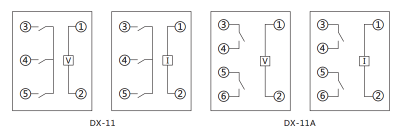 DX-11A信號(hào)繼電器內(nèi)部接線(xiàn)圖片