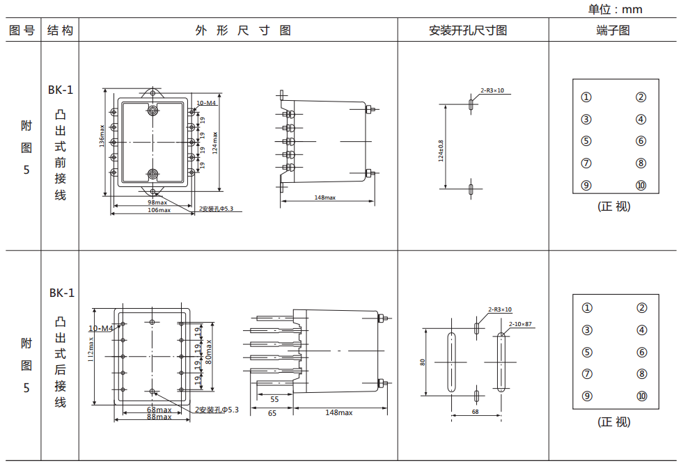 DZB-138帶保持中間繼電器外形及開(kāi)孔尺寸
